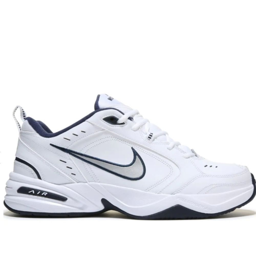 Nike Men’s Air Monarch IV Wide Width 4E Sneakers 416355 102 White Silver